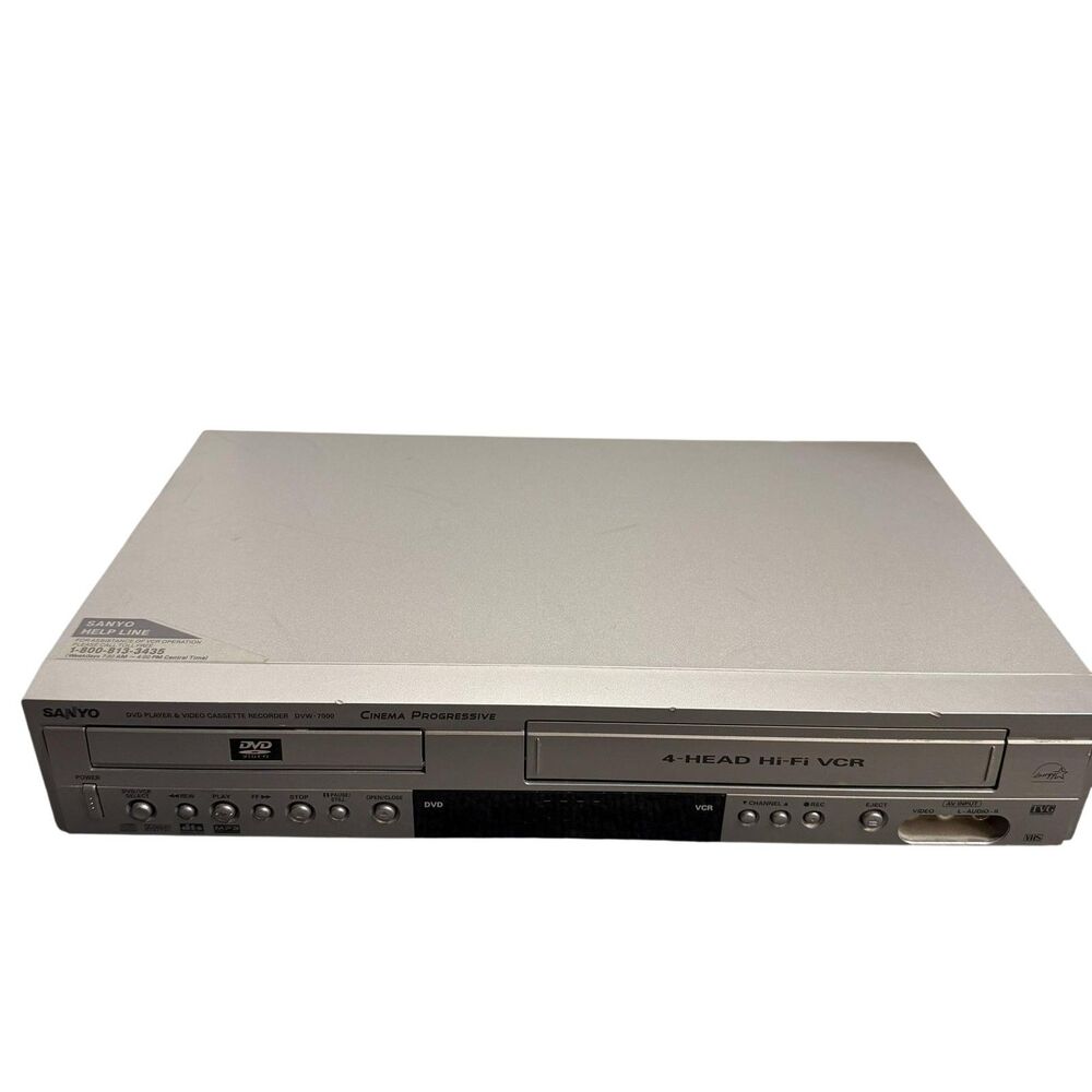 Sanyo DVD VCR Player Silver DVW-7000 Cinema Progressive VHS 4 Head Hi-Fi Combo
